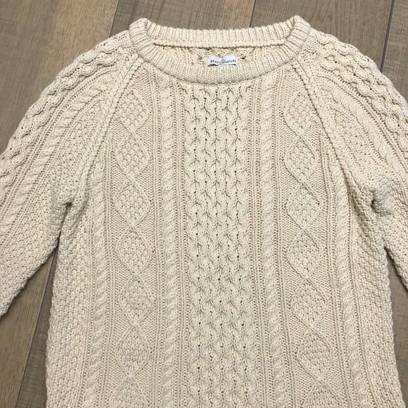 L.L. Bean Fisherman Sweater Tunic Womens Size XS Beige Signature Cotton Pullover - Picture 6 of 12